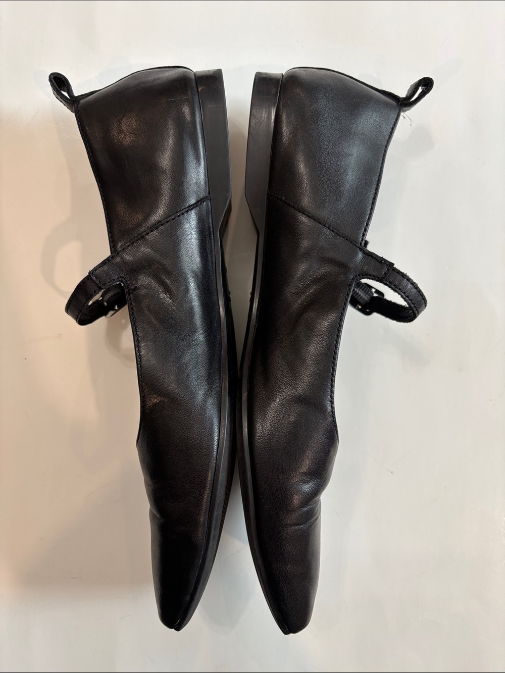 Vagabond Delia Black Leather Mary Jane Ballet Flats EU 38 Square Toe - Picture 9 of 16